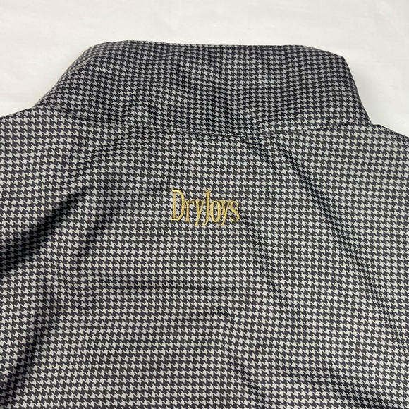 Vtg Footjoy Dryjoys Mens Houndstooth Golf Vest XL 1/2 Zip Pullover Grey A8 - Picture 6 of 8